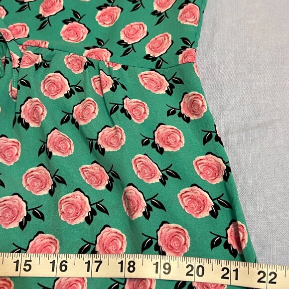 DOKOTOO Women's Maxi Dress Green Floral Long Sleeve Size Small Pullover Boho - Picture 9 of 10